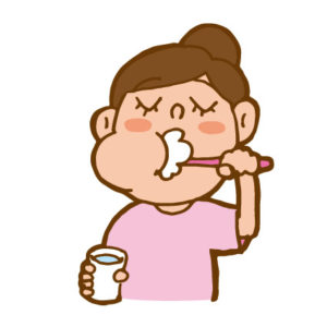 食後少ししてから歯を磨いて口臭を改善する